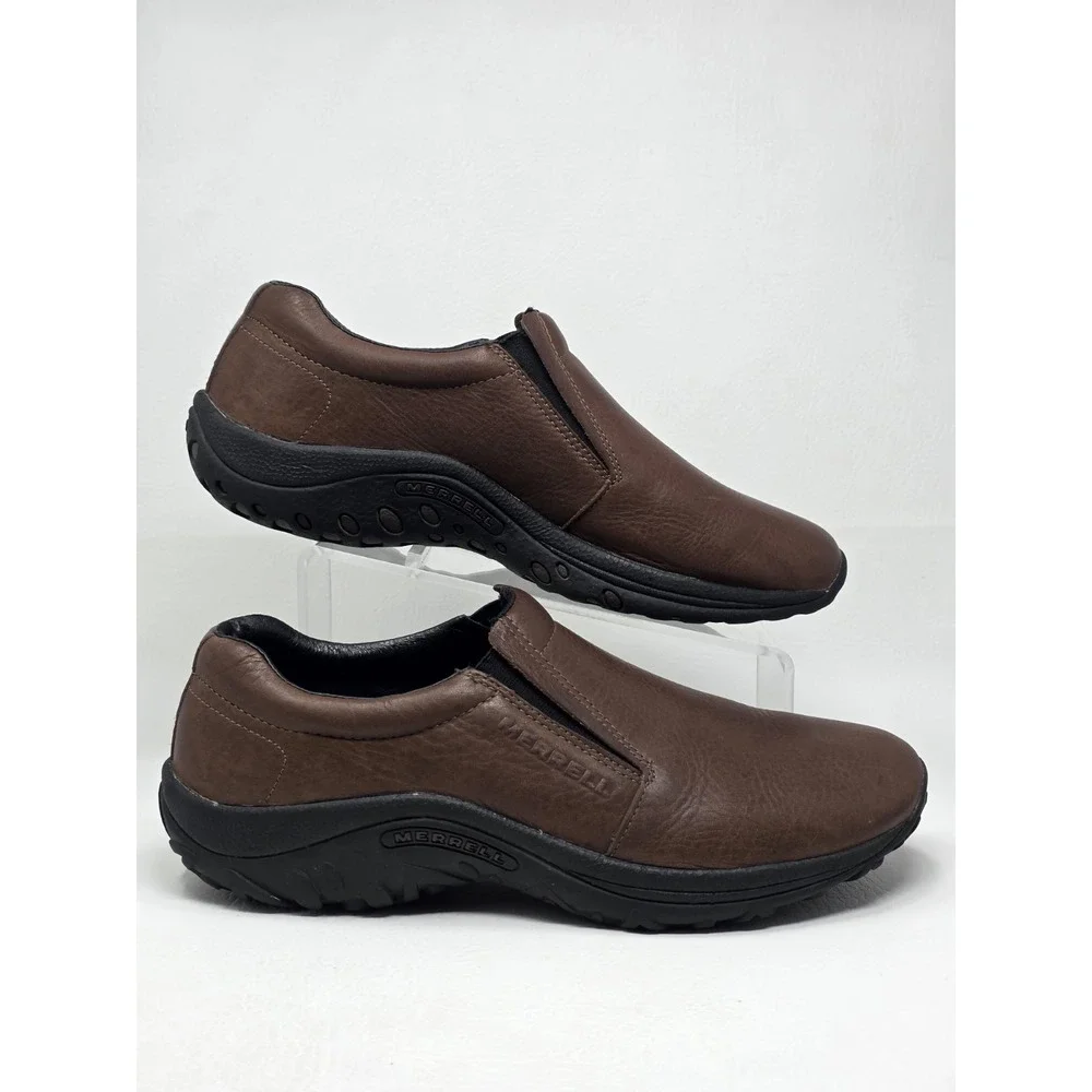Merrell Jungle Moc Mens Size 12 US Brown Leather Slip On Loafer Shoes J63883
